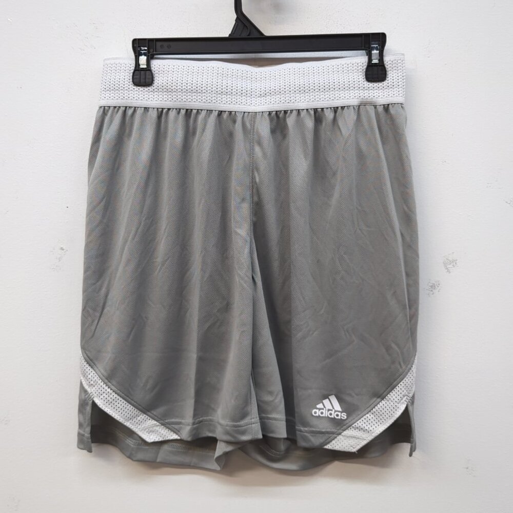 Adidas Icon Squad Logo Drawstring Activewear Men's Shorts M Team Mid Grey White